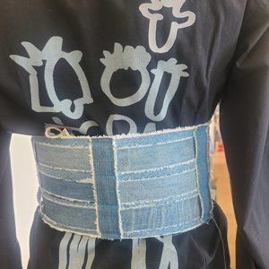 Denim Upcycled Corset Belt